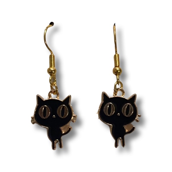 Jewelry - 🔴Handmade Black Cat Earrings🐈‍⬛